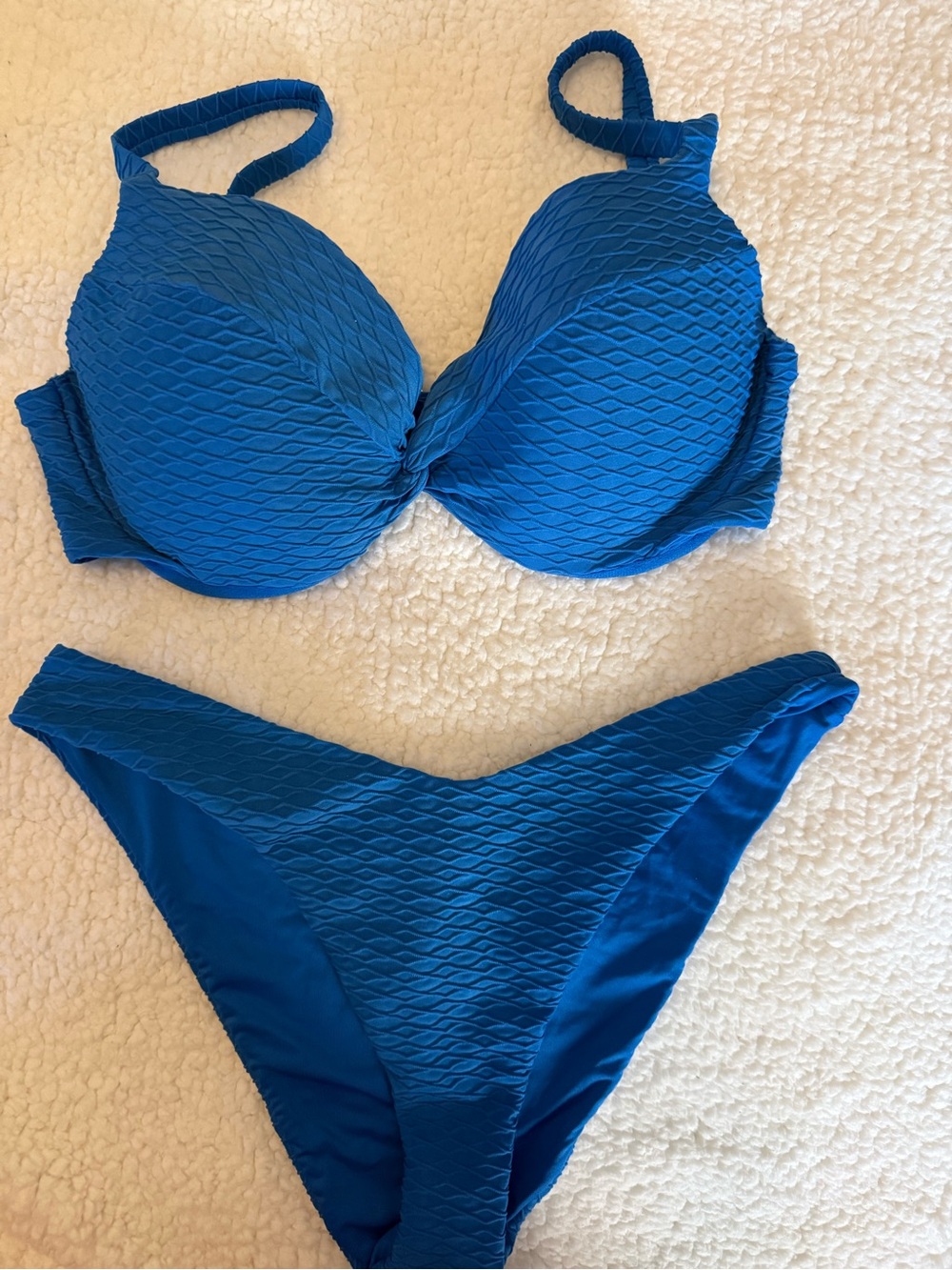 Victoria's Secret Bright Blue Textured Push-Up Bikini